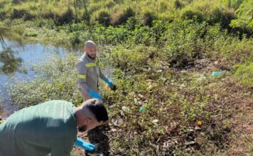 Sanessol retira 116 quilos de resíduos de parque em Mirassol em ação pelo Dia Mundial de Limpeza de Rios e Córregos
