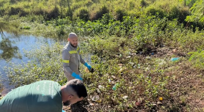 Sanessol retira 116 quilos de resíduos de parque em Mirassol em ação pelo Dia Mundial de Limpeza de Rios e Córregos